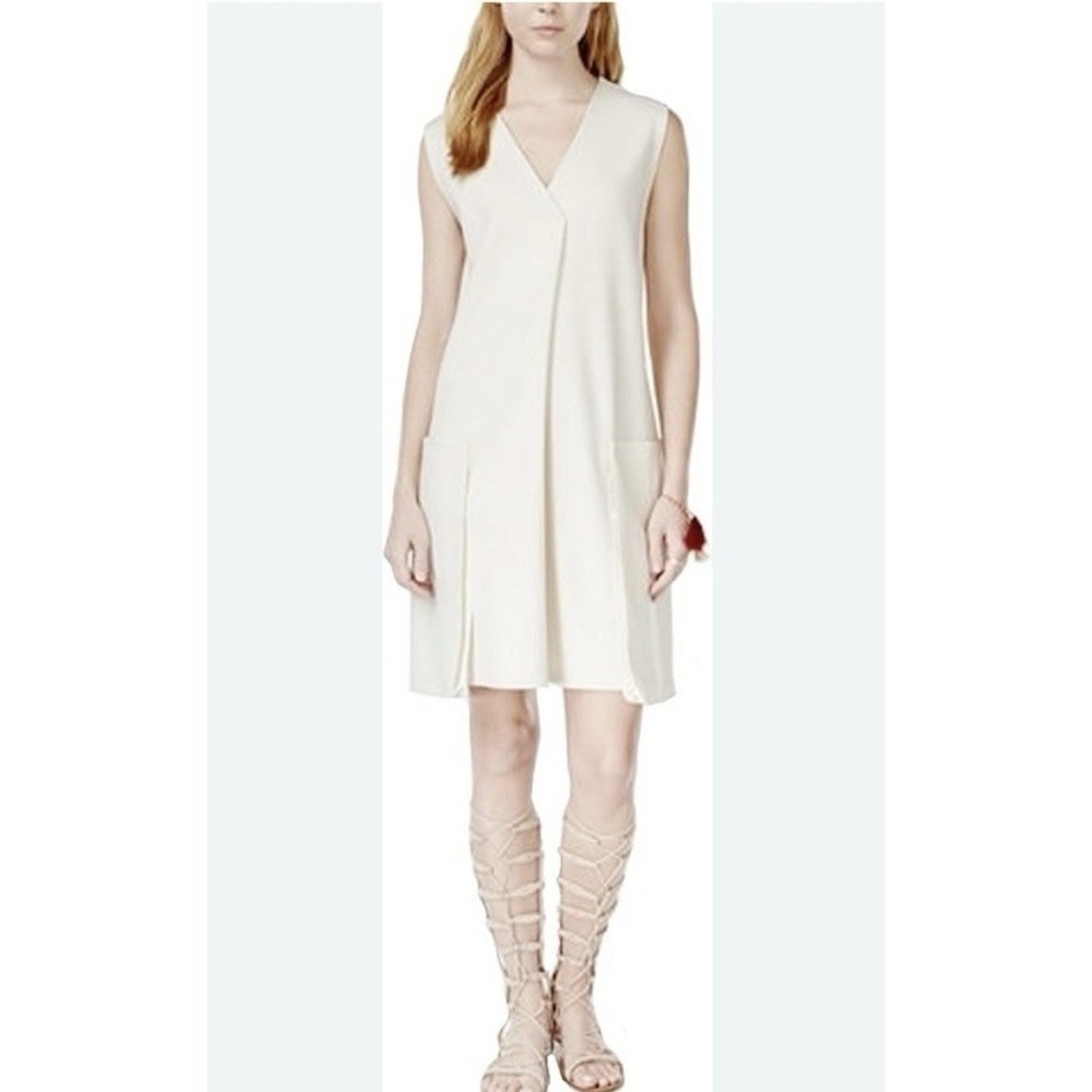 Rachel Rachel Roy Sleeveless Sift Dress with Pockets, Ivory Size 3 XL